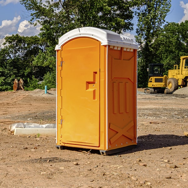 how often are the portable restrooms cleaned and serviced during a rental period in West Lealman Florida